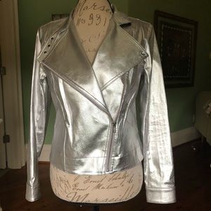 NWT $400 SILK Brand Biker Style Jacket Size M